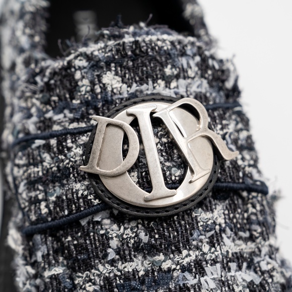 size 44eu 11 US Dior Buffalo Loafer Cannage Tweed Navy Blue main image 12